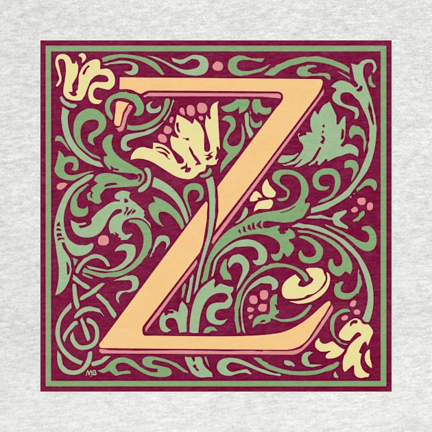 William Morris Vintage Letter Z by MatchbookGraphics